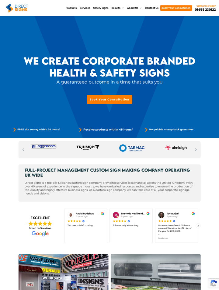 Direct Signs website