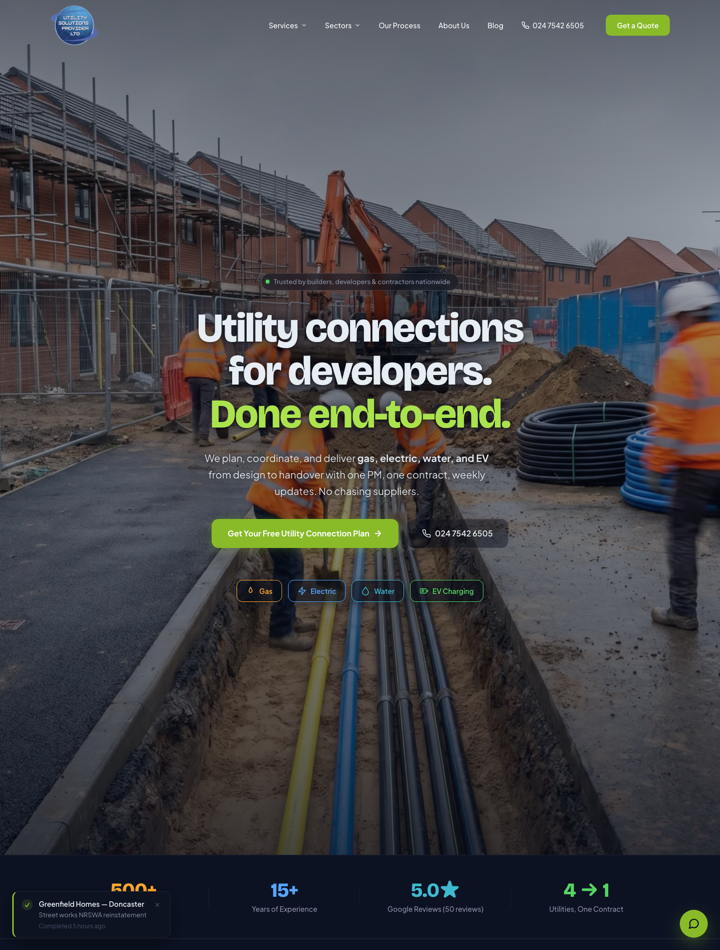Utility Solutions website